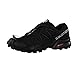 Salomon Speedcross 4, Zapatillas de Trail Running para Hombre, Negro (Black/Black/Black Metallic), 42 EU